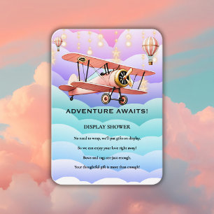 Adventure Awaits Aviation Baby Shower  Enclosure Card