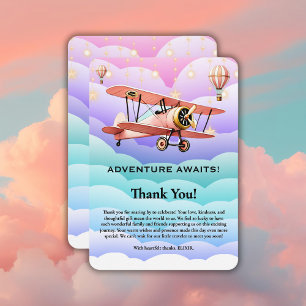 Adventure Awaits Aviation Baby Shower Thank You Card
