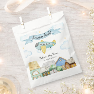 Adventure Awaits Aviator Airplane Baby Shower Favour Bag