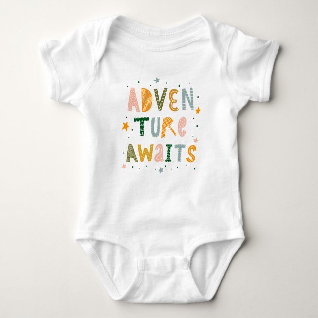 Adventure Awaits Baby Bodysuit (Front)