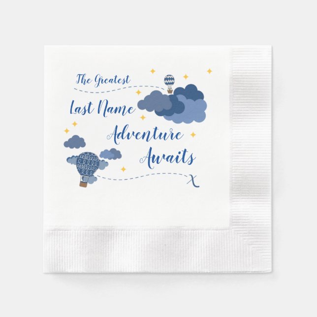 Adventure Awaits Baby Shower Design Napkin (Front)