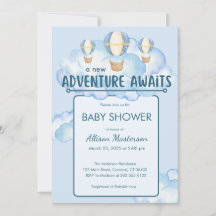 Adventure Awaits Baby Shower Invitation