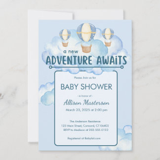 Adventure Awaits Baby Shower Invitation