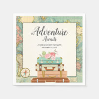 Adventure awaits Baby Shower Paper Napkin Travel