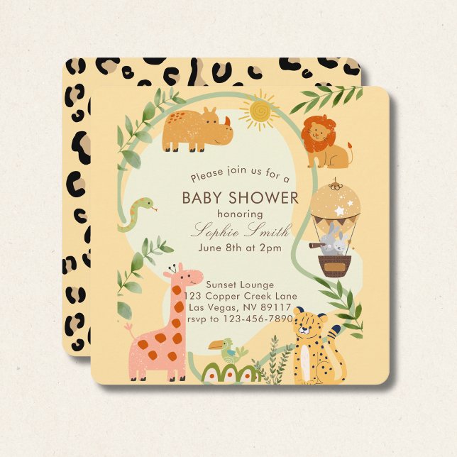Adventure Awaits Baby Shower rounded square Invitation (Creator Uploaded)
