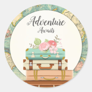 Adventure Awaits baby Shower Sticker Envelope Seal