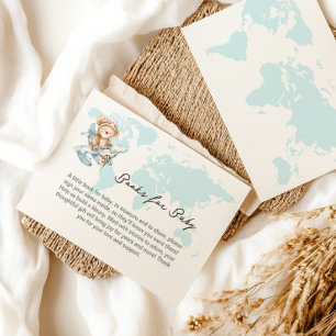 Adventure awaits, Bear on Aeroplane Book Request Enclosure Card
