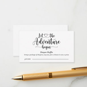 Adventure Awaits Bears Kraft Baby Diaper Raffle En Enclosure Card