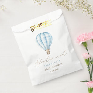 Adventure Awaits Blue Hot Air Balloon Baby Shower Favour Bag