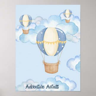 Adventure Awaits Blue Poster