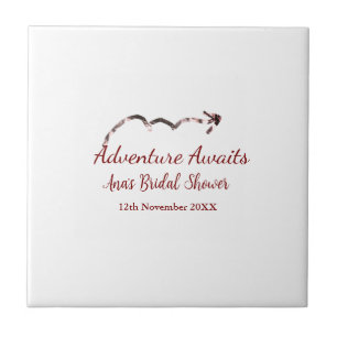 Adventure awaits bridal shower add name arrow marr ceramic tile