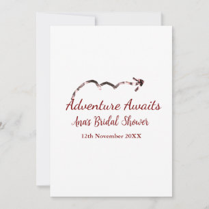 Adventure awaits bridal shower add name arrow marr invitation