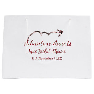 Adventure awaits bridal shower add name arrow marr large gift bag