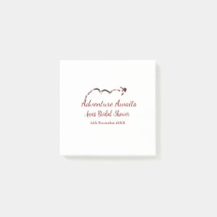 Adventure awaits bridal shower add name arrow marr post-it notes