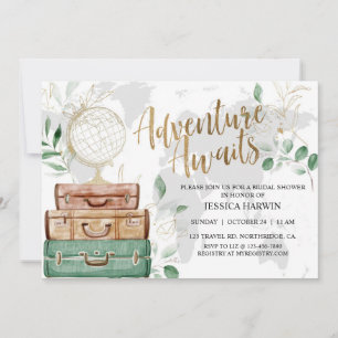 Adventure Awaits Bridal Shower,  Invitation