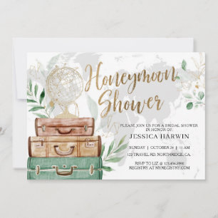 Adventure awaits Bridal shower, Travel theme  Invitation