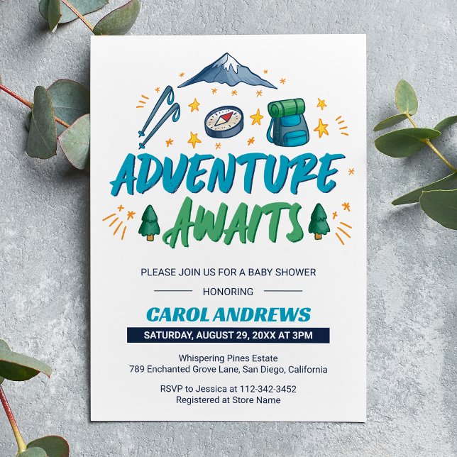 Adventure Awaits Camping Baby Shower Invitation (Creator Uploaded)