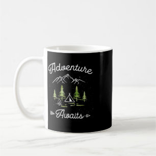 Adventure Awaits Camping Hiking Outdoor Travel Shi Coffee Mug