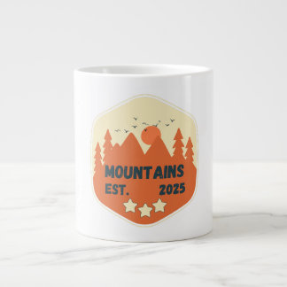 Adventure awaits, camping Idea , Mountains funny Large Coffee Mug