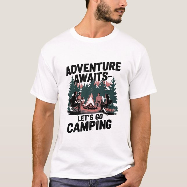 Adventure Awaits Camping T-Shirt (Front)