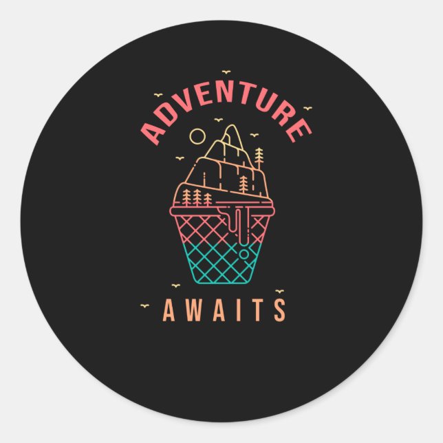 Adventure Awaits Classic Round Sticker (Front)