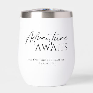 Adventure awaits, custom black and white