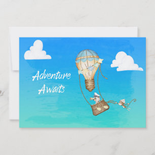 Adventure Awaits Cute Animals Personalised  Invitation