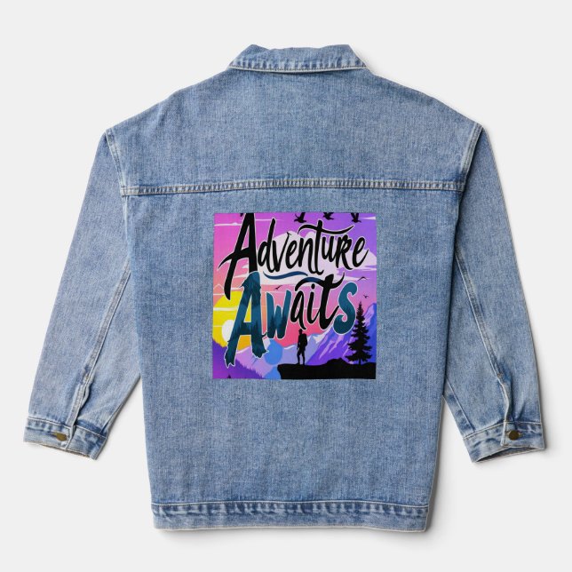 Adventure Awaits Denim Jacket (Back)