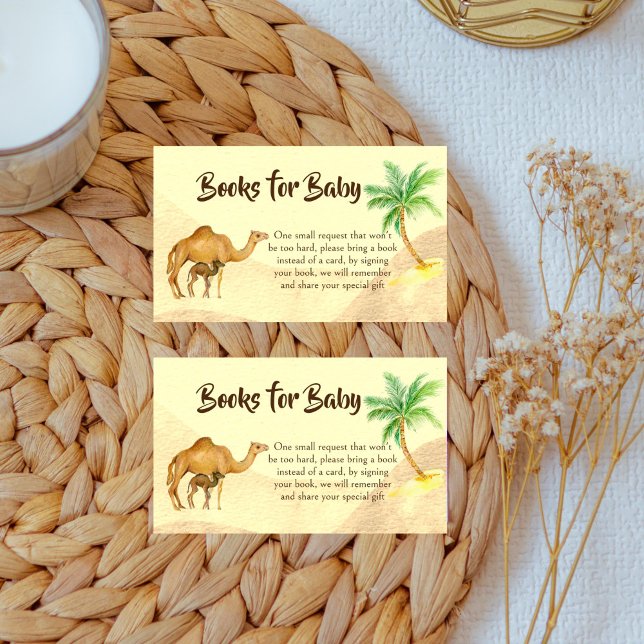 Adventure awaits desert baby camel book request enclosure card (Adventure awaits desert baby camel baby shower book request enclosure card)