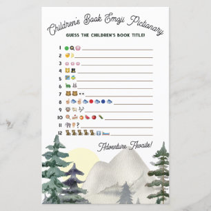 Adventure Awaits!Emoji Pictionary Baby Shower Game