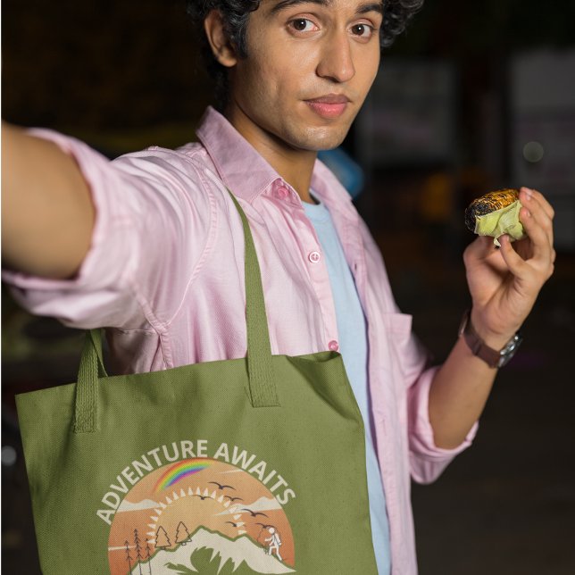  "Adventure Awaits-Explore the mountains" design Tote Bag (Creator Uploaded)