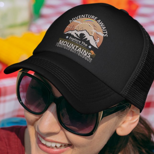  "Adventure Awaits-Explore the mountains" design Trucker Hat (Creator Uploaded)