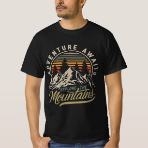 Adventure Awaits Explore The Mountains Vintage T-Shirt