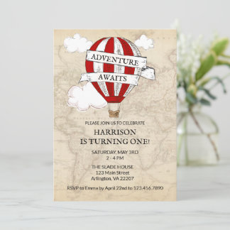 Adventure Awaits First Birthday Invitation – Vinta