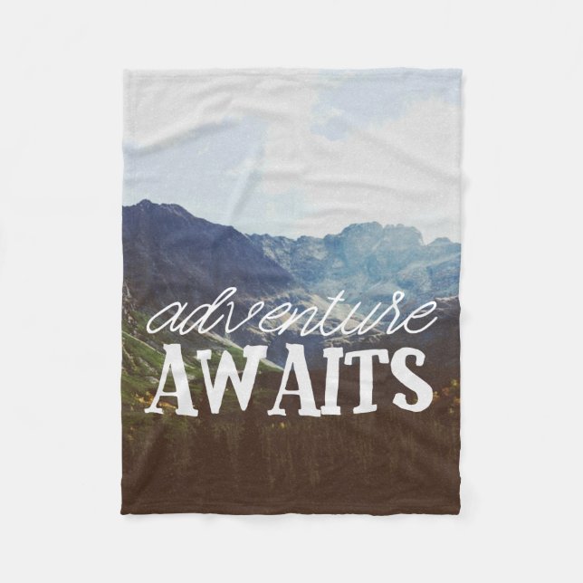 Adventure Awaits Fleece Blanket (Front)