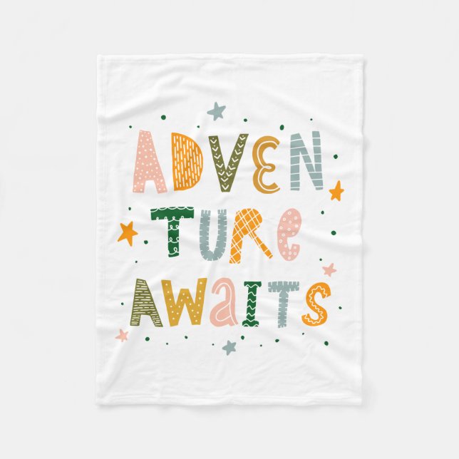Adventure Awaits Fleece Blanket (Front)