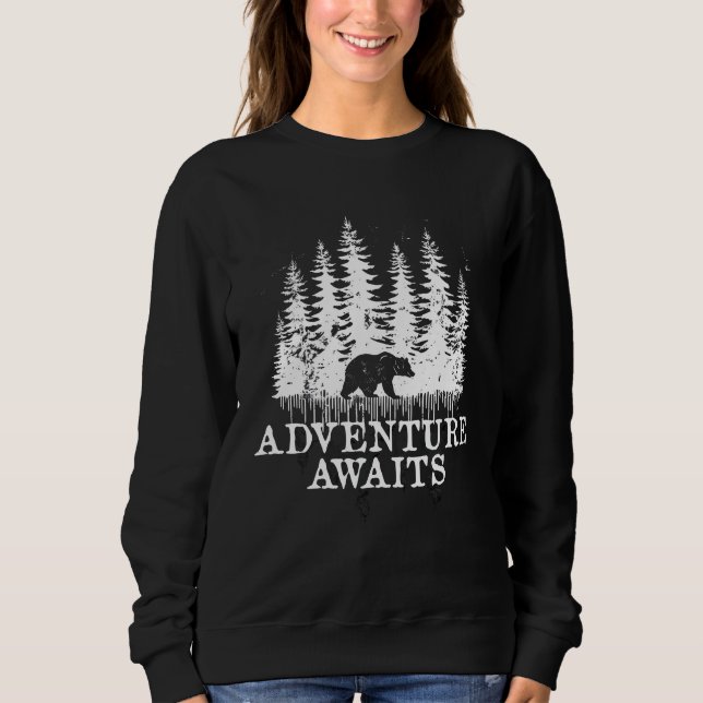 Adventure Awaits - Forest and Bear Sweatshirt (Front)