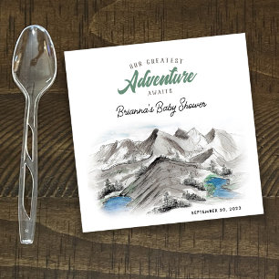 Adventure Awaits Forest Baby Shower Mountains Napkin