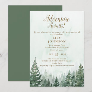 Adventure Awaits Forest Graduation Announcement