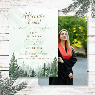 Adventure Awaits Forest Graduation Announcement