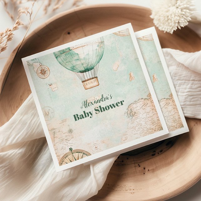 Adventure Awaits Gender Neutral Baby Shower Napkin (Creator Uploaded)