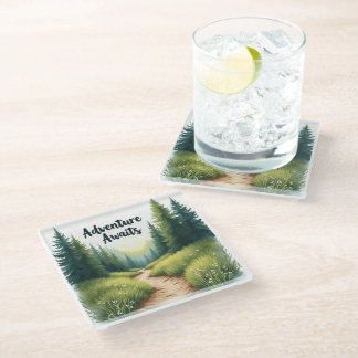 Adventure Awaits Glass Coaster