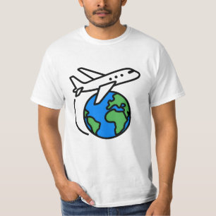Adventure Awaits Globe Aeroplane Travel T-Shirt