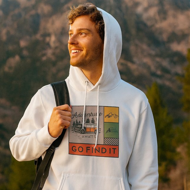 Adventure Awaits Go Find It Retro Camping Travel   Hoodie (Creator Uploaded)