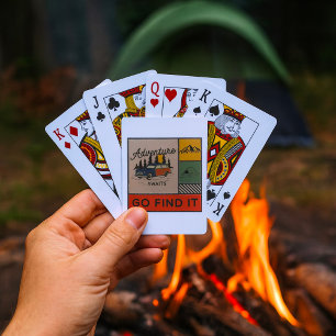 Adventure Awaits Go Find It Retro Camping Travel  Playing Cards