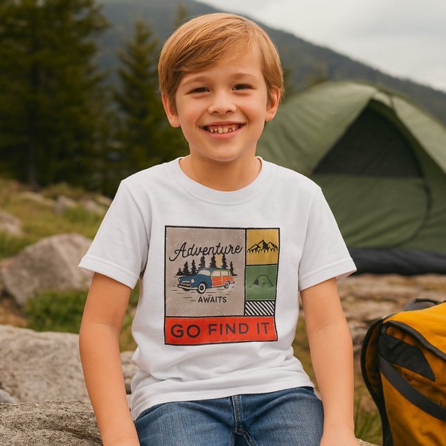 Adventure Awaits Go Find It Retro Camping Travel   T-Shirt (Creator Uploaded)