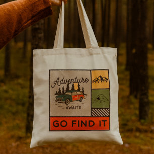 Adventure Awaits Go Find It Retro Camping Travel   Tote Bag