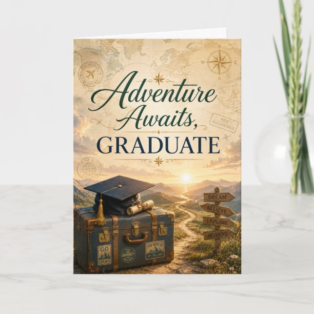Adventure Awaits Graduate Card (Front)