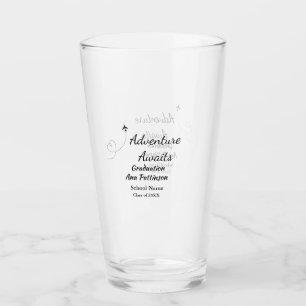 Adventure awaits graduation add name school year glass