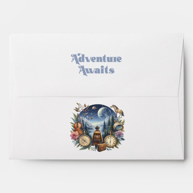 Adventure Awaits Graduation Envelope (Back (Top Flap))